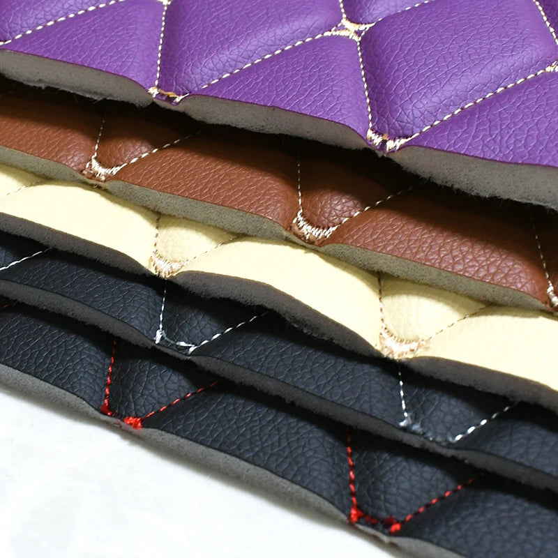 Embroidered Synthetic Leather Fabric with Sponge Lining