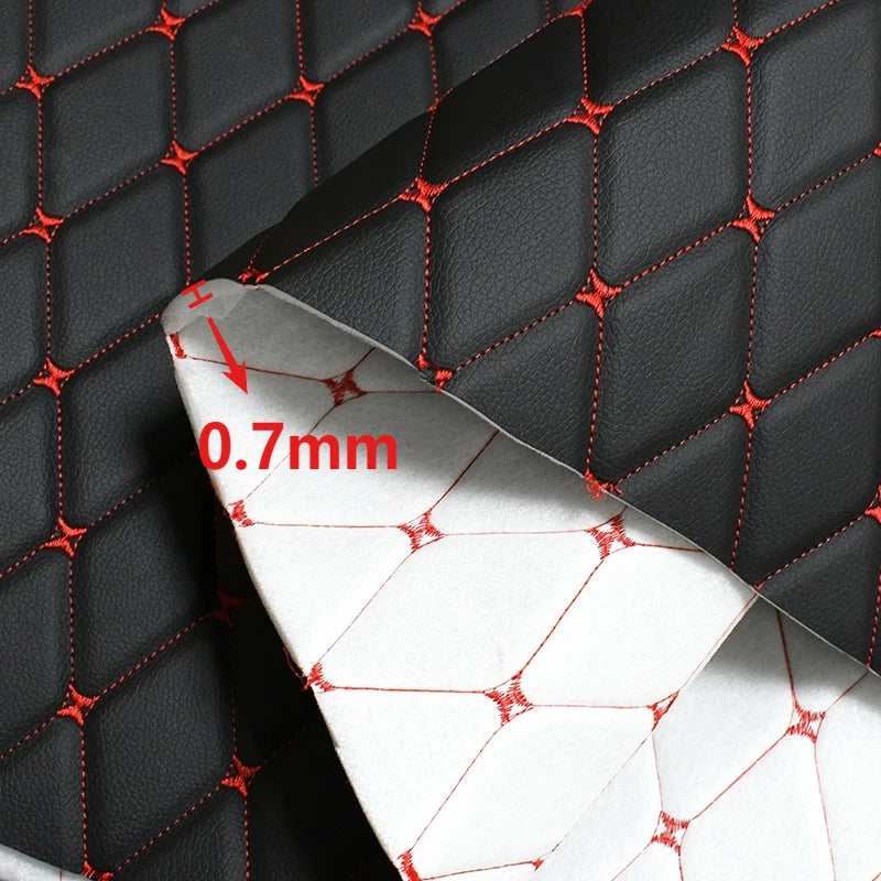 Embroidered Synthetic Leather Fabric with Sponge Lining