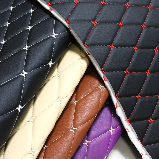 Embroidered Synthetic Leather Fabric with Sponge Lining