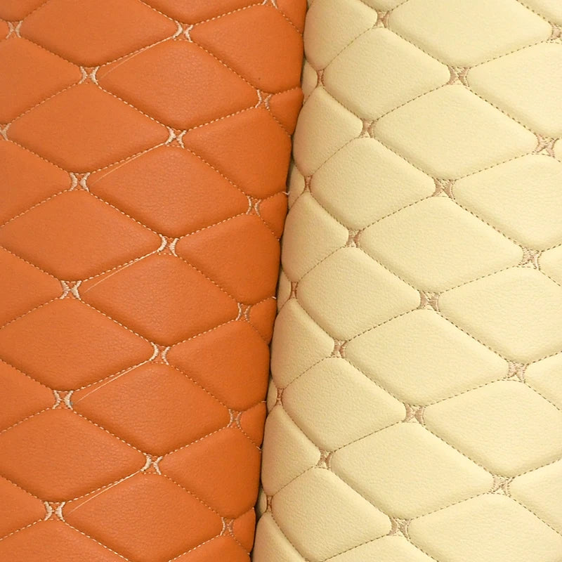 Embroidered Synthetic Leather Fabric with Sponge Lining